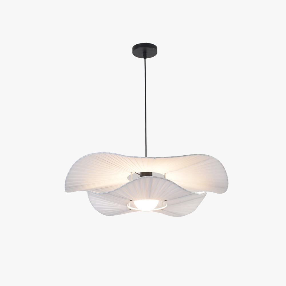 Suspension Nordique Pendante Moderne en Métal et Tissu Blanc